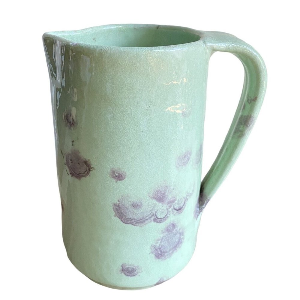 Terracotta Pitcher Vase Utensil Holder Art Pottery Cottage Farmhouse Country